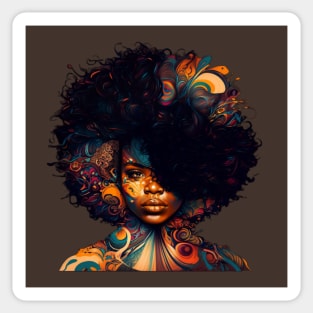 afro vintage style Sticker